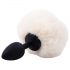 Sunfo - anal plug with bunny tail (black and white)