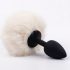 Sunfo - anal plug with bunny tail (black and white)