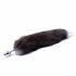 Sunfo - Metal Anal Dildo with Fox Tail (Silver-Black) 