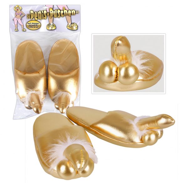 Gold Slippers - Penis-shaped