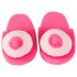 Pink Plush Slippers - Breast Shaped 