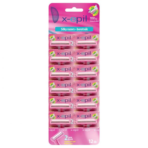 X-Epil Silky - 2-blade razor with rubberized handle (12pcs) 