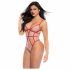 Mapale - Red and Nude Strappy Bodysuit 