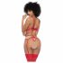 Mapalé - 3-Piece Bra Set with Cutout (Red-Nude) 