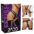 ZADO - leather harness with 2 inner dildos (black) 