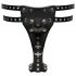 ZADO - leather harness with 2 inner dildos (black) 