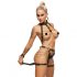 ZADO - 2-Piece Leather Harness Set (Black-Gold)