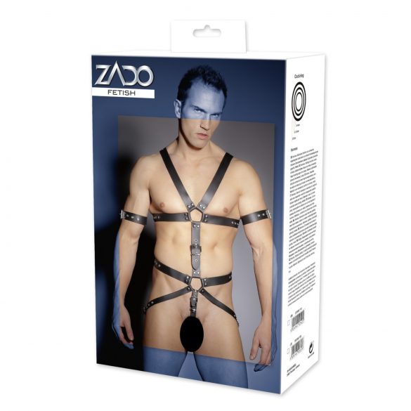 ZADO - Men's Leather Strap Body Harness - L/XL