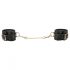 ZADO - Leather Wrist Cuffs with Short Chain (Black) 