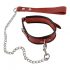 ZADO - Leather Collar with Leash (Red) 