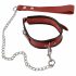 ZADO - Leather Collar with Leash (Red) 