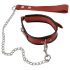 ZADO - Red Leather Collar with Leash