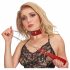 ZADO - Leather Collar with Leash (Red) 