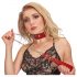 ZADO - leather collar with leash (red)