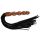 ZADO - Leather Whip with Wooden Dildo Handle (Black-Brown) 