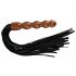 ZADO - Leather Whip with Wooden Dildo Handle (Black-Brown) 