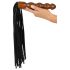 ZADO - Leather Whip with Wooden Handle (Black-Brown)