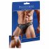 Shiny Men's Thong with Sheer Insert (Black) 