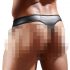 Shiny Men's Thong with Sheer Insert (Black) 