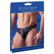 Svenjoyment - Glossy Men's Thong with Rhinestone Zipper (Black)  - M