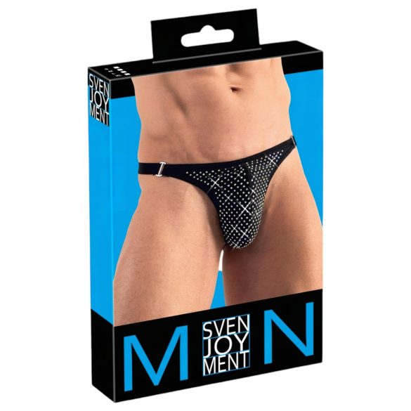 Svenjoyment - Rhinestone Men's Thong (Black) 