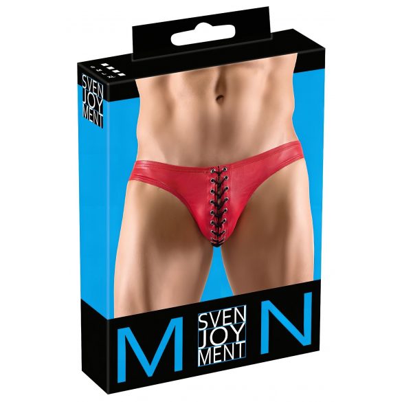 Svenjoyment - Black Lace-up Men's Underwear (Red) 