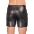 NEK - Long Men's Shorts with Metal Buckle (Black) 