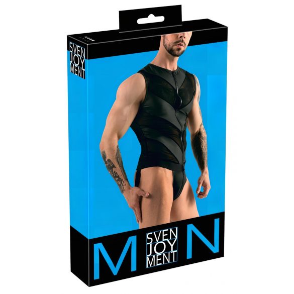 Svenjoyment - Zippered Men's Bodysuit (Black) 