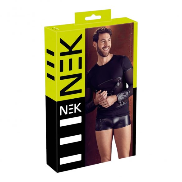 NEK - Cross-Strap Long Sleeve Men's Top (Black) 