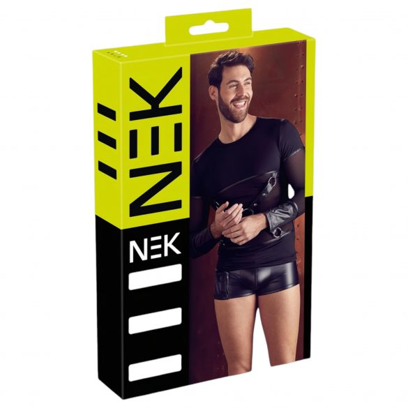 NEK - Cross-Strap Long Sleeve Men's Top (Black) 