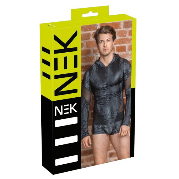 NEK - Men's Snake Print Hoodie (Black)  - M