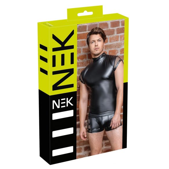 NEK - men's riveted mesh insert top (black) 