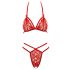 Cottelli - Open Lace Bra Set (Red) 