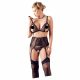 Cottelli Plus Size - Lace Lingerie Set (Black)  - XXL