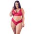 Cottelli Plus Size - Soft Lace Bra Set (Red) 