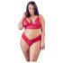 Cottelli Plus Size - Soft Lace Bra Set (Red) 