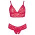 Cottelli Plus Size - Soft Lace Bra Set (Red) 