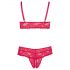 Cottelli Plus Size - Soft Lace Bra Set (Red) 