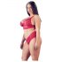 Cottelli Plus Size - Soft Lace Bra Set (Red) - 2XL