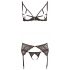 Abierta Fina - Glittering Lace Charm - Bra Set (Black) 