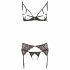 Abierta Fina - Glittering Lace Charm - Bra Set (Black)  - L