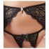 Abierta Fina - Glittering Lace Charm - Bra Set (Black)  - XL