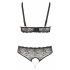 Cottelli Plus Size - Beaded Bra Set (Black) 