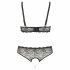 Cottelli Plus Size - Beaded Bra Set (Black)  - XL