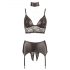 Cottelli Bondage - Lustrous Lace Lingerie Set (4-Piece)