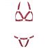 Cottelli - Metallic Ring Open Bra Set (Red)