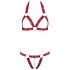 Cottelli - Open Bra Set with Metal Rings (Burgundy) 