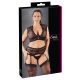 Cottelli Plus Size - Lace Lingerie Set with Rhinestones (Black)  - XL