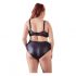 Cottelli Plus Size - Cross-strap Bra and Panty (Black)