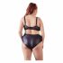 Cottelli Plus Size - Cross-strap Bra and Panty (Black)